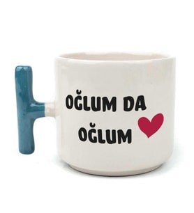 Oğlum Da Oğlum Baskılı Mavi Kulplu T Kupa