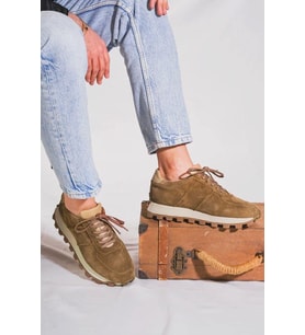 Shoetyle - Vizon Hakiki Süet Bağcıklı Erkek Sneaker 115-K556