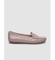 %100 Hakiki Deri Pudra Rugan Kadın Loafer