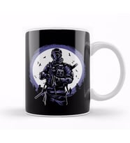 Gas Mask Soldier Kupa Bardak Porselen