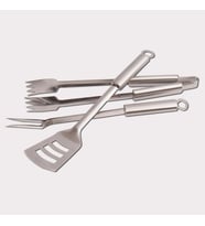 Mangal Seti Maşa Spatula Çatal 3 Parça