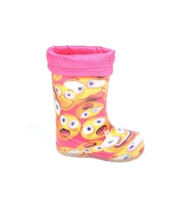 Moda Ayakkabı 23-109 Srb Pembe Emoji Kürklü Kız Çocuk Çizme