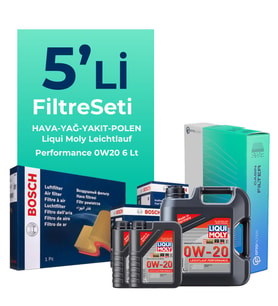 BOSCH Volvo S90 2.0 Dizel D4 Filtre Bakım Seti Liqui Moly Motor Yağlı (2016-2018) 5 Li