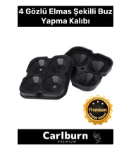 Premium Seri 4 Gözlü Kırılmaz Esnek Silikon Kokteyl İçecek Elmas Şekilli Buz Yapma Kalıbı Buzluk