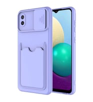 Galaxy A02 Kılıf Zore Kartix Kartlık Bölmeli Kılıf (Lila)