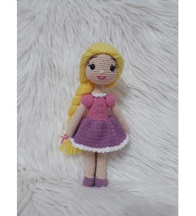 Şirin Rapunzel Bebek Amigurumi Organik Oyuncak