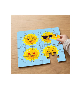 Güneşin Komik Halleri Tasarımlı 24 Parça Ahşap Çocuk Puzzle MPK1188