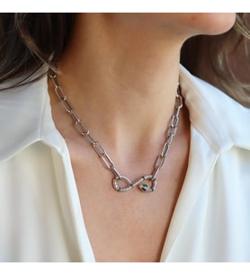 Yılan Sonsuzluk Modeli Zirkon Taşlı Kolye