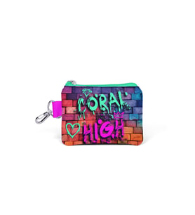 Coral High Pembe Lacivert Grafiti Yazılı Thermo Beslenme Çantası Bozuk Para Çantası 21898