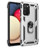 Galaxy A03S Kılıf Sofya Yüzüklü Silikon Kapak - Gümüş