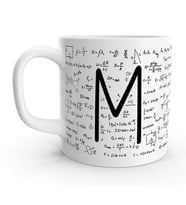 M Harfi Matematik Formül Tasarım Harfli Kupa Bardak