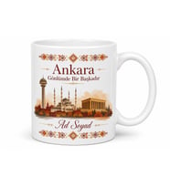 Ankara Memleket Temalı Kişiye Özel Baskılı Kupa Bardak Hediye