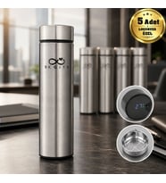 Logonuza Özel 5 Adet 5338 Dijital Süzgeçli Çelik Termos 450 ml Kurumsal Termos