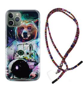 Apple iPhone 11 12 13 14 Pro Max Kılıf Boyun Asklı Rasta Silikon Astronot Panda 1755