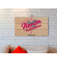 BK Gift Kişiye Özel Benim Annem Bir Kahraman Tasarımlı Otantik Ahşap Palet Tablo-1