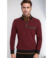 Dewberry Erkek Pamuklu Sweatshirt Bordo 9039 Günlük Üst Giyim, Hafta Sonu Kombini, Seyahat Gardırobu