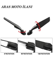 Motosiklet Kanat Dikiz Ayna CF MOTO SR 250 PULSAR RS 200 UYUMLU ARASMOTO (Siyah)
