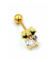 Çelik Zirkon Taşlı Piercing
