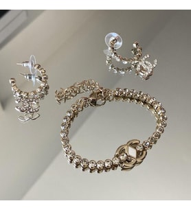 Zirkon Taşlı Gold Çelik Set