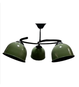 RİOLİGHT RETRO,RUSTİK,VİNTAGE SİYAH GÖVDE HAKİ YEŞİL BAŞLIK 3XE27 DUYLU METAL SARKIT AVİZE