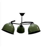RİOLİGHT RETRO,RUSTİK,VİNTAGE SİYAH GÖVDE HAKİ YEŞİL BAŞLIK 3XE27 DUYLU METAL SARKIT AVİZE