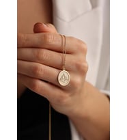 Kişiye Özel 925 Ayar Gümüş Tasarım Dağ Figürlü Kolye (Gold)