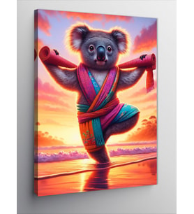 Kanvas Tablo Yoga Yapan Koala