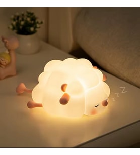 LED Gece Işıkları Sevimli  Silikon Lamba USB Şarj Edilebilir Zamanlama Başucu Dekor Çocuklar Bebek (Pembe-Mavi-Sarı-Beyaz)