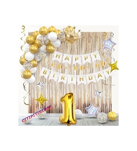 Çıtıpıtıstore Özel 1 Yaş Lüks Balon Zinciri Seti