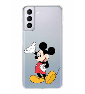Samsung Galaxy S21 Plus  Kamera Korumalı Kapak Mickey Mouse Tasarımlı  Şeffaf Kılıf