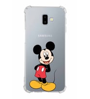 Samsung Galaxy J6 Plus  Köşe Korumalı Antişok Kapak Mickey Mouse Tasarımlı Şeffaf  Kılıf