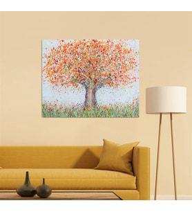 Tablolife Soyut Ağaç Yağlı Boya Dokulu Tablo 100X100,Çerçeve;Çerçevesiz