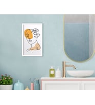 BK Home Banyo Dekoratif Ahşap Beyaz Çerçeveli Tablo-5