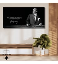 Panoramik Kanvas Atatürk Sözleri  Türk milletinin aziz evlatları bu vatan size minettardır.