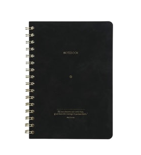 VICTORIA'S JOURNALS 1611 VEGAN DERİ ESNEK KAPAK SPİRALLİ A5 100gr.128 SYF. ÇİZGİLİ DEFTER SİYAH