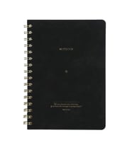 VICTORIA'S JOURNALS 1611 VEGAN DERİ ESNEK KAPAK SPİRALLİ A5 100gr.128 SYF. ÇİZGİLİ DEFTER SİYAH