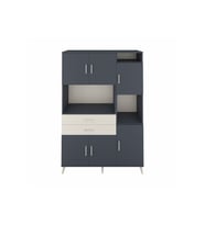 Hyperion Dolap 9 Raflı 2 Çekmeceli 6 Kapaklı 132x44x195 Antrasit-Antrasit/Aytaşı