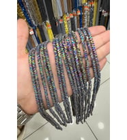 Hematit Taşı Rondela Kesim Mat Gökkuşağı 4x2mm Doğal Taş Dizi