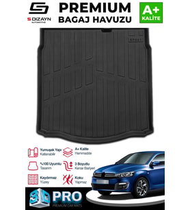 Citroen C Elysee 3D Pro Bagaj Havuzu 2012 Üzeri A+ Kalite