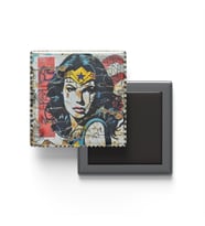 Wonder Woman - Baskılı Buzdolap Magneti Kare - 9x9 cm