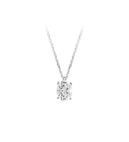 Oval Beyaz Topaz Taşlı Esila Kolye