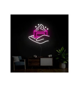 El Kremi Şekilli Neon Tabela