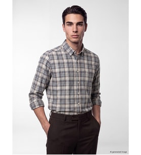 LCWAIKIKI Classic Mavi Regular Fit Ekose Erkek Gömlek