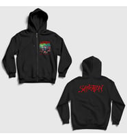 Presmono Unisex Siyah Effigy Of The Forgotten Suffocation Sırt Baskılı Fermuarlı Kapüşonlu Sweatshirt 521308tt