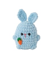 Mavi Puf Tavşan Amigurumi Organik Oyuncak