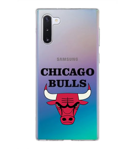 Samsung Galaxy Note 10 Kapak Chicago Bulls Tasarımlı Şeffaf Silikon Kılıf