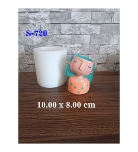Kız Saksı (Üçgen Desenli) Silikon Kalıp (S720)