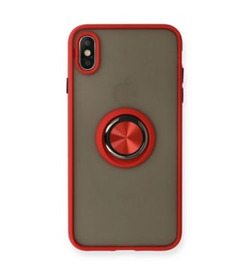 İphone X Kılıf Montreal Yüzüklü Kapak - Kırmızı