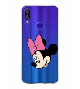 Xiaomi Redmi Note 7 Pro Uyumlu Kapak Minnie Mouse Tasarımlı Şeffaf Silikon Kılıf