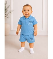 Aykidsclup "Your Bear" Nakışlı Polo Yaka Şortlu Erkek Bebek Takımı 1109M-